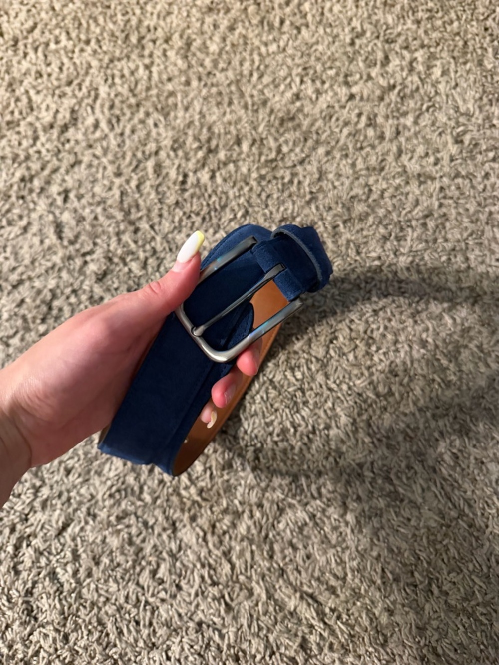 Suede Navy Blue Men’s Casual Belt